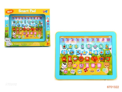 SMART PLAY PAD (LEARN NUMBERS,LETTERS,WORDS,ASK QUESTIONS,MELODIES)NOT INCLUDE 3AA BATTERIES