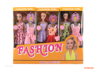 11.5''FASHION DOLL SET.12WINDOW BOX/DISPLAY BOX