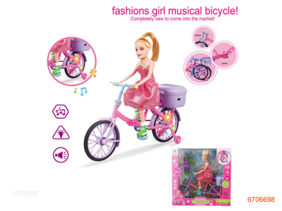 B/O FASHION GIRL MUSICAL BICYCLE W/LIGHT.W/O 2AA BATTERIES