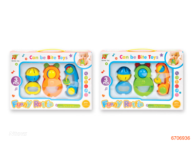 BABY RATTLE.3PCS.2COLOUR