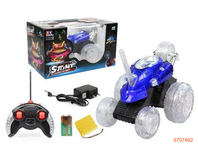 R/C STUNT CAR W/6LIGHT/MUSIC/4.8V BATTERIES IN CAR/CHARGER/1*9V BATTERY IN CONTROLLER.3COLOUR