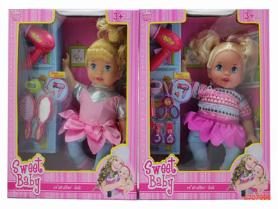 14''FASHION DOLL SET W/4SOUNDS IC.2ASTD