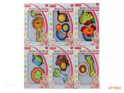 BABY RATTLE.6ASTD.2PCS