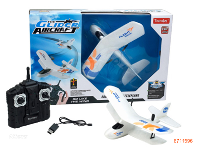 2.4G 2CHANNELS R/C GLIDER W/3.7V 100MAH BATTERIES IN BODY,W/O 6AA BATTERIES IN CONTROLLER