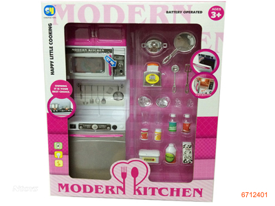 COOKING SET W/LIGHT/MUSIC/3*AG13 BATTERIES.2ASTD