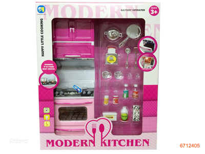 COOKING SET W/LIGHT/MUSIC/3*AG13 BATTERIES.2ASTD