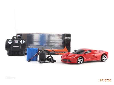 1:24 4CHANNELS R/C CAR W/LIGHT/3.6V BATTERIES IN CAR/CHARGER,W/O 2AA BATTERIES IN CONTROLLER.2COLOUR