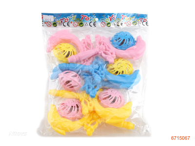 BABY RATTLE.3COLOUR.6PCS