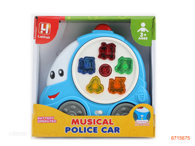 B/O EDUCATIONAL POLICE CAR W/LIGHT/MUSIC,W/O 2*AA BATTERIES