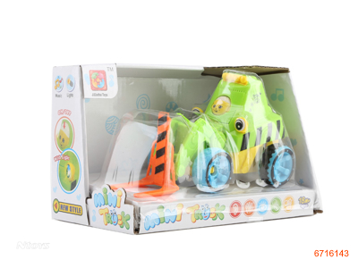 F/P CARTOON CONSTRUCTION CAR W/LIGHT/MUSIC/BATTERIES.3ASTD.2COLOUR