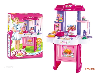 KITCHEN SET W/LIGHT/BATTERIES 42PCS