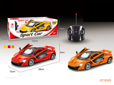 1:16 4 CHANNEL R/C CAR W/LIGHT/4.8V BATTERIES,W/O 2AA BATTERIES IN CONTROLLER 3COLOUR