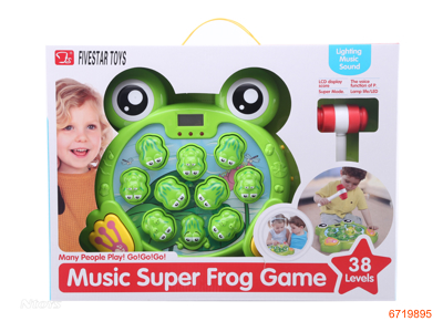 FROG GAME MACHINE W/LIGHT/MUSIC,W/O 3AA BATTERIES