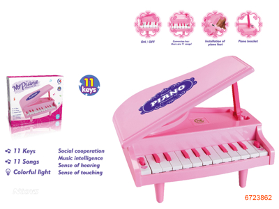 11 KEY PIANO,W/LIGHT/MUSIC,W/0 3AA BATTERIES