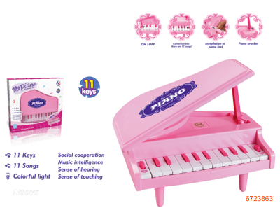 11 KEY PIANO W/LIGHT/MUSIC W/0 3AA BATTERIES