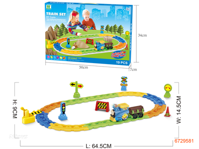 B/O TRAIN TRACK，CAR W/LIGHT/MUSIC,W/O 2AA BATTERIES(19PCS)