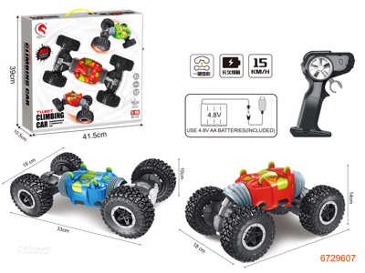2.4G 1:12 6CHANNELS R/C CAR W/4.8V BATTERIES IN CAR/USB W/O 2AA BATTERIES IN CONTROLLER.2COLOUR