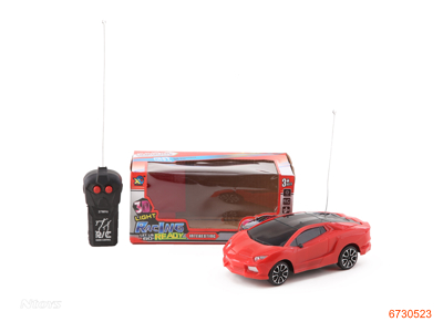 1:20 2CHANNELS R/C CAR W/LIGHT W/O 3AA BATTERIES IN CAR/2AA BATTERIES IN CONTROLLER 2COLORS