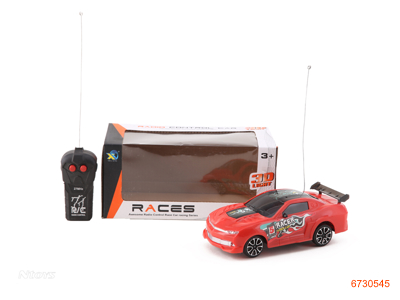 1:20 2CHANNELS R/C CAR W/LIGHT W/O 3AA BATTERIES IN CAR/2AA BATTERIES IN CONTROLLER 2COLORS