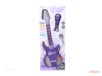 GUITAR W/MICROPHONE/LIGHT/MUSIC W/O 3AA+2AA BATTERIES