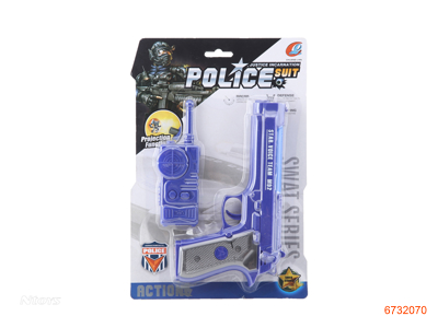B/O GUN POLICE SET W/MUSIC/LIGHT IN GUN W/O 2AA BATTERIES IN GUN