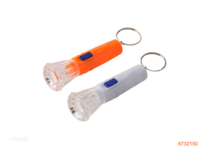 ELECTRIC TORCH KEYCHAIN W/3*AG10 BATTERIES 4COLOURS