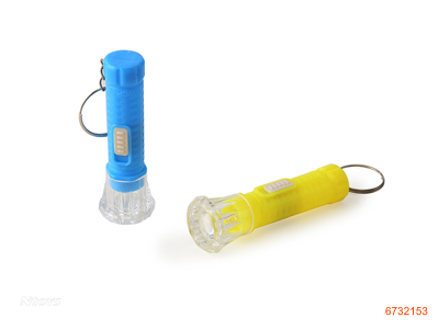 ELECTRIC TORCH KEYCHAIN W/3*AG10 BATTERIES 4COLOURS