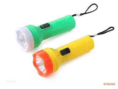ELECTRIC TORCH W/3*AG10 BATTERIES W/ROPE 4COLOURS