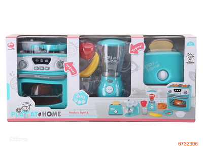 3 IN 1 B/O HOME APPLIANCES SET,W/LIGHT/SOUND/ROTATING/3*AA BATTERIES IN OVEN/2*AA BATTERIES IN BLENDER