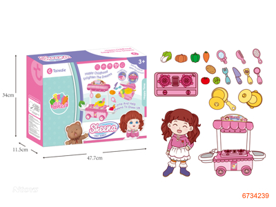 32CM DOLL W/IC,W/O 2AAA BATTERIES,KITCHEN+STOVE W/LIGHT/MUSIC,W/O 2AAA+2AAA BATTERIES