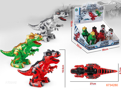 B/O DINOSOUR W/MUSIC,W/O 2AA BATTERIES,6PCS/DISPLAY BOX