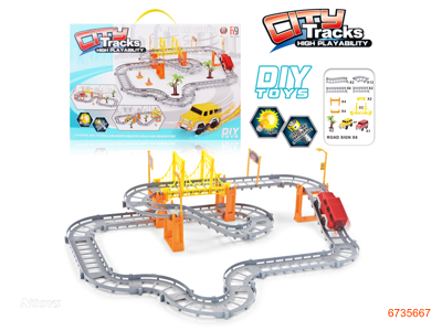 B/O TRACK SET W/LIGHT,W/O 1*AA BATTERY