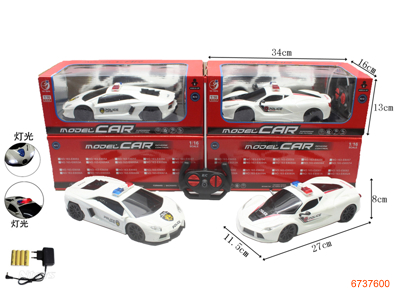 1:16 4CHANEL R/C POLICE CAR W/LIGHT,4*1.2V BATTERIES IN CAR/CHARGER,W/O 2AA BATTERIES IN CONTRLLER 2ASTD