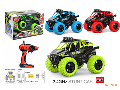 2.4G 5CHANNELS R/C CAR W/7.2V BATTERIES IN CAR/CHARGER.W/O 2AA BATTERIES IN CONTROLLER.3COLORS