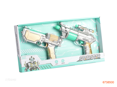 B/O FLASHING  GUN W/LIGHT/SOUND,W/O 3AA+2AA BATTERIES