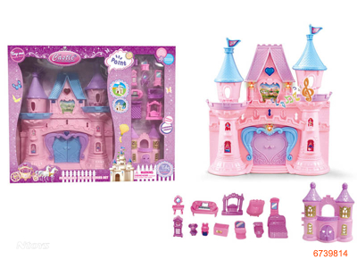 CASTLE SET W/LIGHT/MUSIC/FURNITURE, W/O 3AA BATTERIES