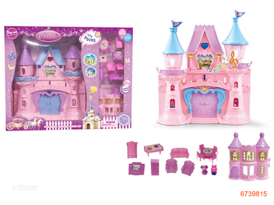 CASTLE SET W/LIGHT/MUSIC/FURNITURE,W/O 3AA BATTERIES