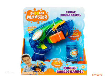 B/O BUBBLE GUN W/LIGHT/1PC 118ML WATER, W/O 3AA BATTERIES