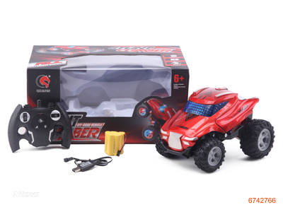 2.4G 1:16 6CHANNELS R/C CAR W/6V CHARGING BATTERIES/USB IN CAR W/O 2*AA BATTERIES IN CONTROLLER 2COLOURS