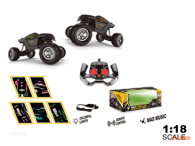 1:18 4CHANNELS R/C CAR W/LIGHT/MUSIC/3.7V BATTERY PACK IN CAR/USB CABLE,W/O 2*AA BATTERIES IN CONTROLLER 2COLOURS