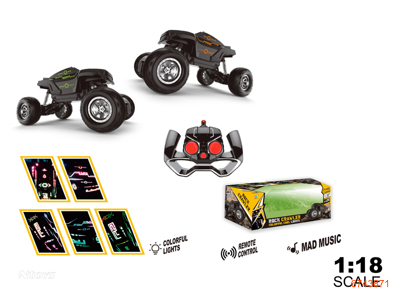 1:18 4CHANNELS R/C CAR W/LIGHT/MUSIC, W/O 3AA IN CAR, 2AA BATTERIES IN CONTROLLER 2COLOURS