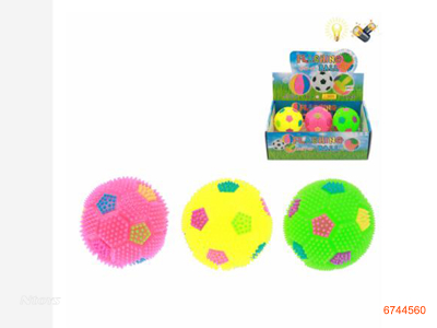 10CM BALLS W/LIGHT/WHISTLE/3*AG3 BATTERIES 6PCS/DISPLAY BOX 3COLORS