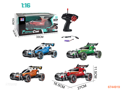 27MHZ 1:16 4CHANNEL R/C CAR W/LIGHT/3.7V BATTERY PACK IN CAR/USB CABLE,W/O 2*AA BATTERIES IN CONTROLLER 2ASTD 2COLOURS