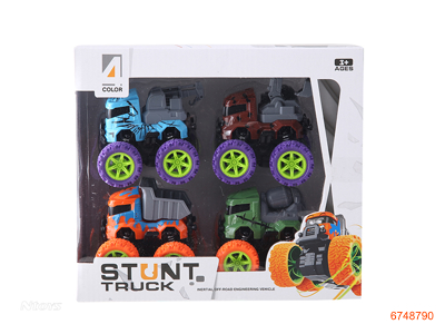 F/P CONSTRUCTION ENGINE TRUCK 4PCS 4COLOURS 4ASTD