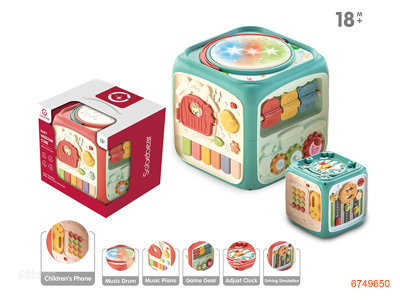 BABY EDUCATIONAL CUBE W/LIGHT/MUSIC W/O 3AA BATTERIES