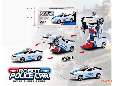 B/O TRANSFORMER POLICE CAR W/O 3AA BATTERIES