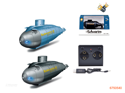 6 CHANNELS R/C SUBMARINE W/3.7V BATTERY PACK IN BODY/USB CABLE, W/O 2AAA BATTERIES IN CONROLLER 2COLORS