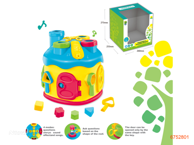 TEACHING STORY BLOCK HOUSE W/MUSIC W/O 2AA BATTERIES