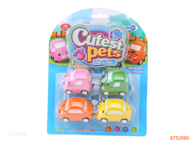 PULL BACK DIE-CAST CAR 4PCS