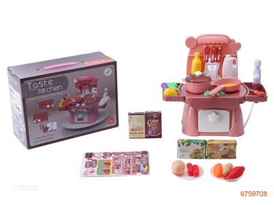 COOKING SET,W/LIGHT/SOUND,W/O 2*AA BATTERIES 2COLOURS